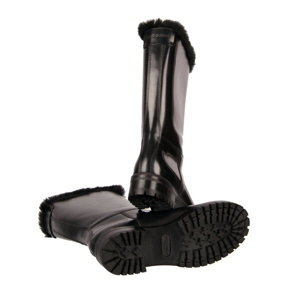 Dolce & Gabbana - Leather Boots BIKER with Fur and Logo Black EUR 35,5 - Picture 5 of 5